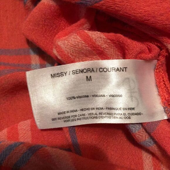 Nine West Jeans popover plaid blouse - Picture 4 of 9